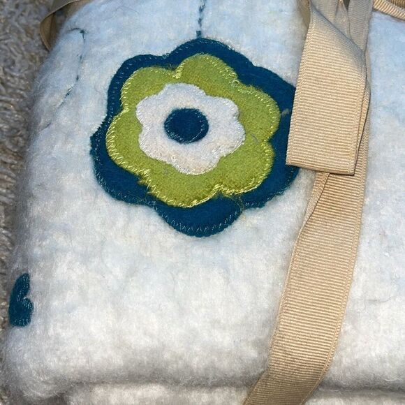 New Pier 1 Imports Embroidered Floral Birds Wool Blend Decorative Throw 50" x 60 - Picture 8 of 9